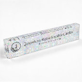 Monogram iriserende glitter professioneel naambordje