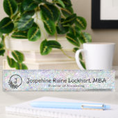Monogram iriserende glitter professioneel naambordje