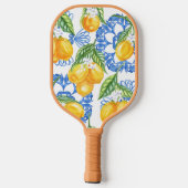Monogram Italiaans citroenblauw Tegels Patroon Pickleball Paddle (Achterkant)