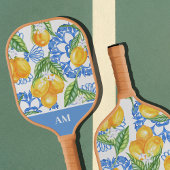 Monogram Italiaans citroenblauw Tegels Patroon Pickleball Paddle