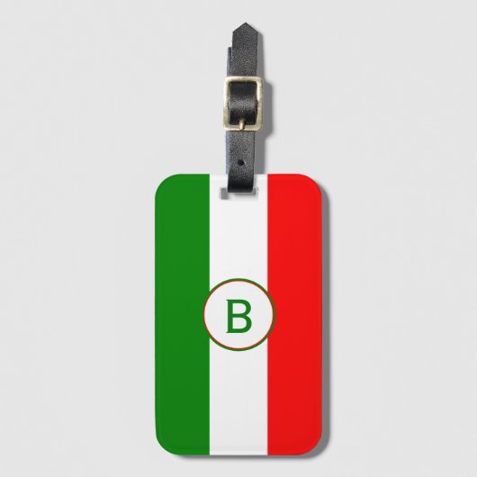 Monogram Italiaanse vlag Bagagelabel (Voorkant (verticaal))