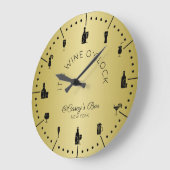 Monogram it's Wine O'Clock Elegant Gold Black Grote Klok (Hoek)