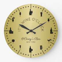 Monogram it's Wine O'Clock Elegant Gold Black