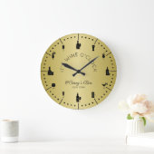 Monogram it's Wine O'Clock Elegant Gold Black Grote Klok (Huis)