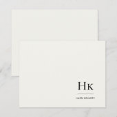 Monogram Ivoor Eenvoudige Gegraveerde Sociale Noti Notitiekaartje (Voorkant / Achterkant)