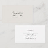 Monogram Ivory Minimalist Feminine Visitekaartje (Voorkant / Achterkant)
