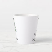 Monogram J Aangepaste naam Jasmine Bloemen Elegant Latte Mok (Voorkant)