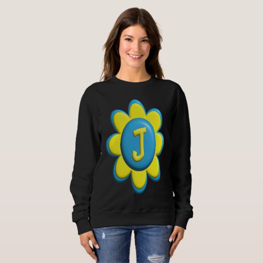 Monogram J  Colorful Flower Trui (Voorkant volledig)
