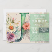 Monogram J Colorful Watercolor Flowers Birthday  Kaart (Voorkant)
