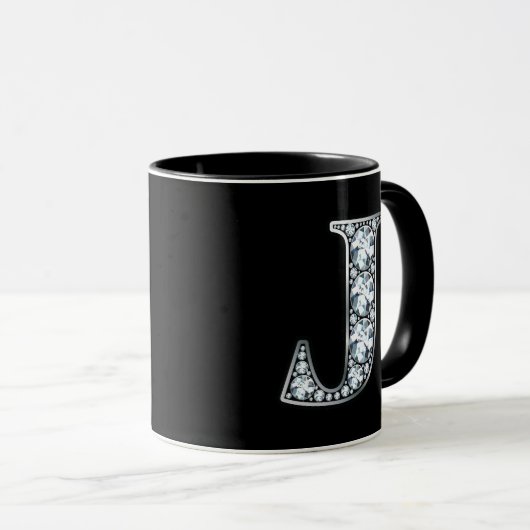 Monogram J Faux Diamond Mok (Voorkant rechts)