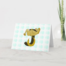 Monogram J Flexibele Pony gepersonaliseerd Notitiekaartje