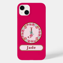 Monogram J Floral Case-Mate iPhone 14 Plus Hoesje