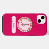 Monogram J Floral iPhone Hoesje (Achterkant horizontaal)