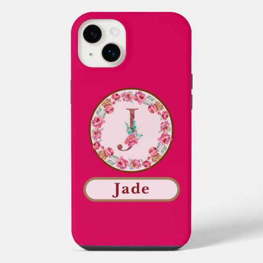 Monogram J Floral iPhone Hoesje (Achterkant)
