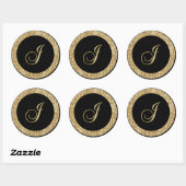 Monogram J gouden schrift Ronde Sticker (Vel)