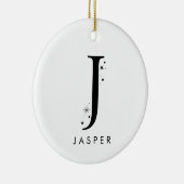 Monogram J Hemelse Naam Keramisch Ornament (Rechts)