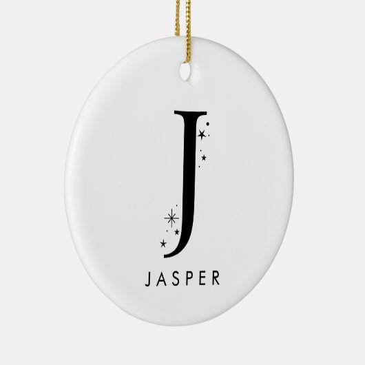 Monogram J Hemelse Naam Keramisch Ornament (Rechts)