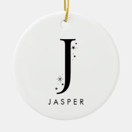 Monogram J Hemelse Naam Keramisch Ornament