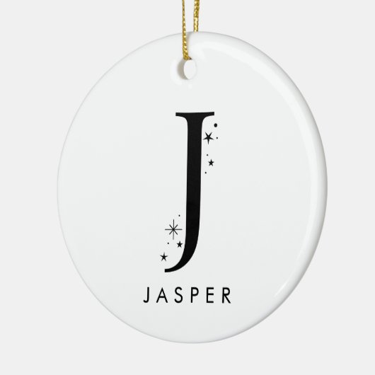 Monogram J Hemelse Naam Keramisch Ornament (Links)