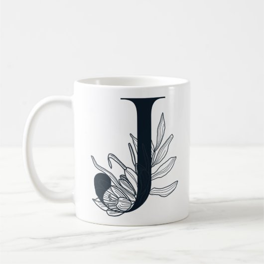 Monogram J Initiaal Coffee Mok (Links)