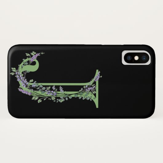 Monogram J Lavendel Eucalyptus Case-Mate iPhone Case (Achterkant (horizontaal))