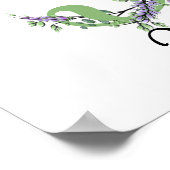 Monogram J Lavendel Eucalyptus kinderkamer Poster (Hoek)