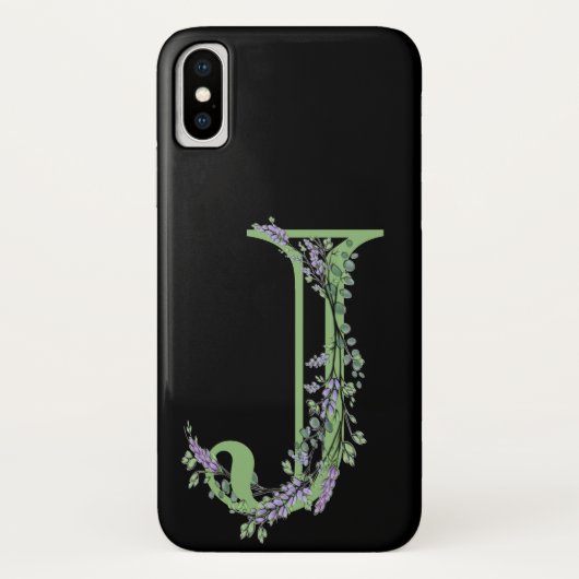 Monogram J Lavender Eucalyptus Case-Mate iPhone Case (Achterkant)