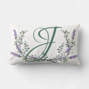 Monogram J Lavender Eucalyptus Kussen