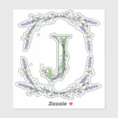 Monogram J Lavender Eucalyptus Sticker (Vel)