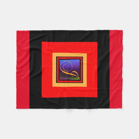MONOGRAM J RED FLEECE DEKEN (Voorkant (Horizontaal))