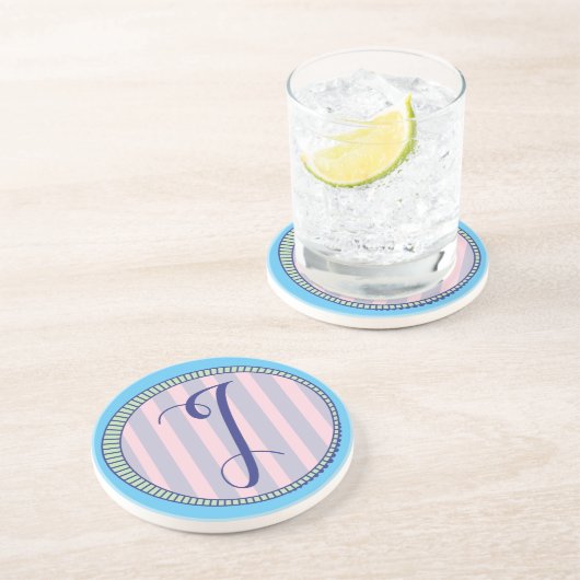 Monogram J Sandstone Onderzetter (Zijkant)