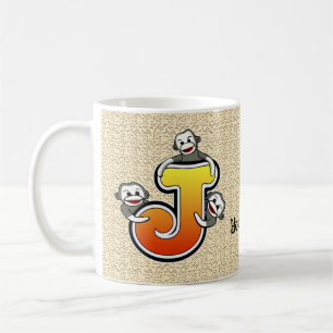 Monogram J Sock Monkey Mok