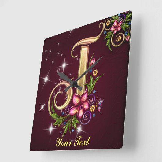 Monogram J wandklok personaliseren (Hoek)