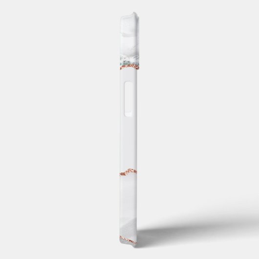 Monogram J White Agate Marble Roos Gold Case-Mate iPhone Case (Achterkant / Rechts)