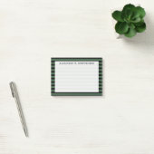 Monogram Jager Groen en Zwarte Streep Post-it® Notes (Kantoor)
