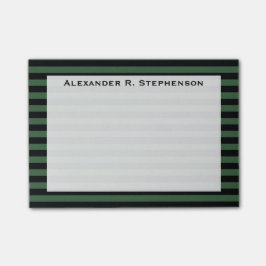 Monogram Jager Groen en Zwarte Streep Post-it® Notes