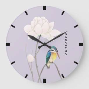 Monogram Japanese Vintage Kingfisher Wall Clock Grote Klok
