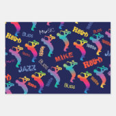 Monogram Jazz Musicians Retro Music Party POP ART Inpakpapier Vel (Voorkant 2)