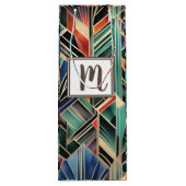 Monogram Jazzy Geometrisch Elegant Klassiek Boho Wijn Cadeautas (Achterkant)