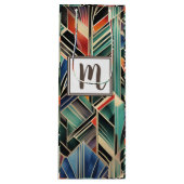 Monogram Jazzy Geometrisch Elegant Klassiek Boho Wijn Cadeautas (Voorkant)