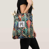 Monogram Jazzy Geometrische Elegante Classic Boho Tote Bag (Dichtbij)