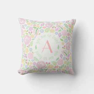 Monogram je bent zo geliefd als je baby Girl Pillo Kussen