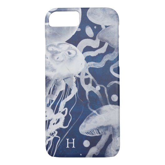 Monogram | Jellyfish op marineschip Case-Mate iPhone Case (Achterkant)