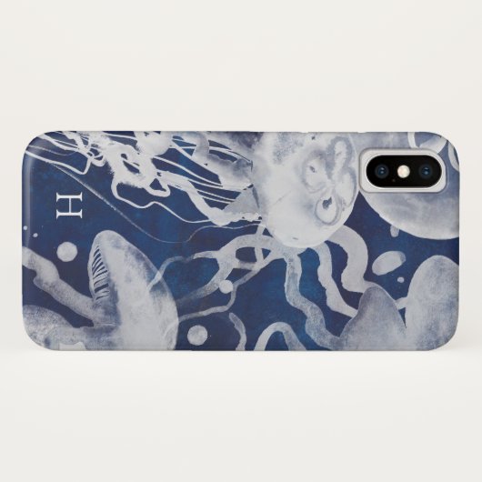 Monogram | Jellyfish op marineschip Case-Mate iPhone Case (Achterkant (horizontaal))