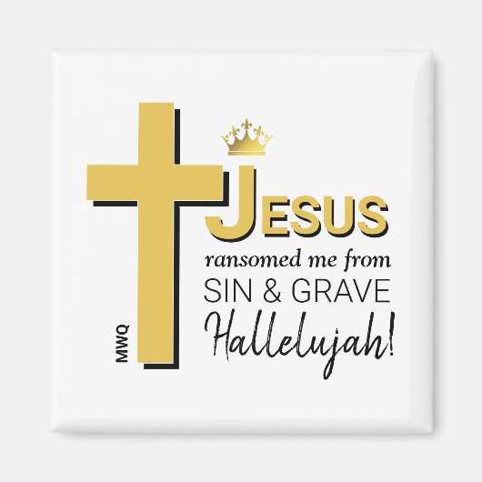 Monogram JESUS RANSOMED ME Christelijk Pasen Magneet (Voorkant)