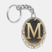 Monogram Jewel M Lijst Decoratie Sleutelhanger (Voorkant Links)
