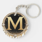 Monogram Jewel M Lijst Decoratie Sleutelhanger (Achterkant)