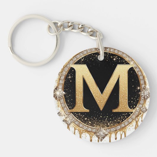 Monogram Jewel M Lijst Decoratie Sleutelhanger (Voorkant)