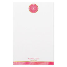 MONOGRAM joodse ster vet blok koraal roze goud