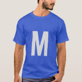 Monogram Jouw naam Initiaal blauw toevoegen T-shirt (Voorkant)